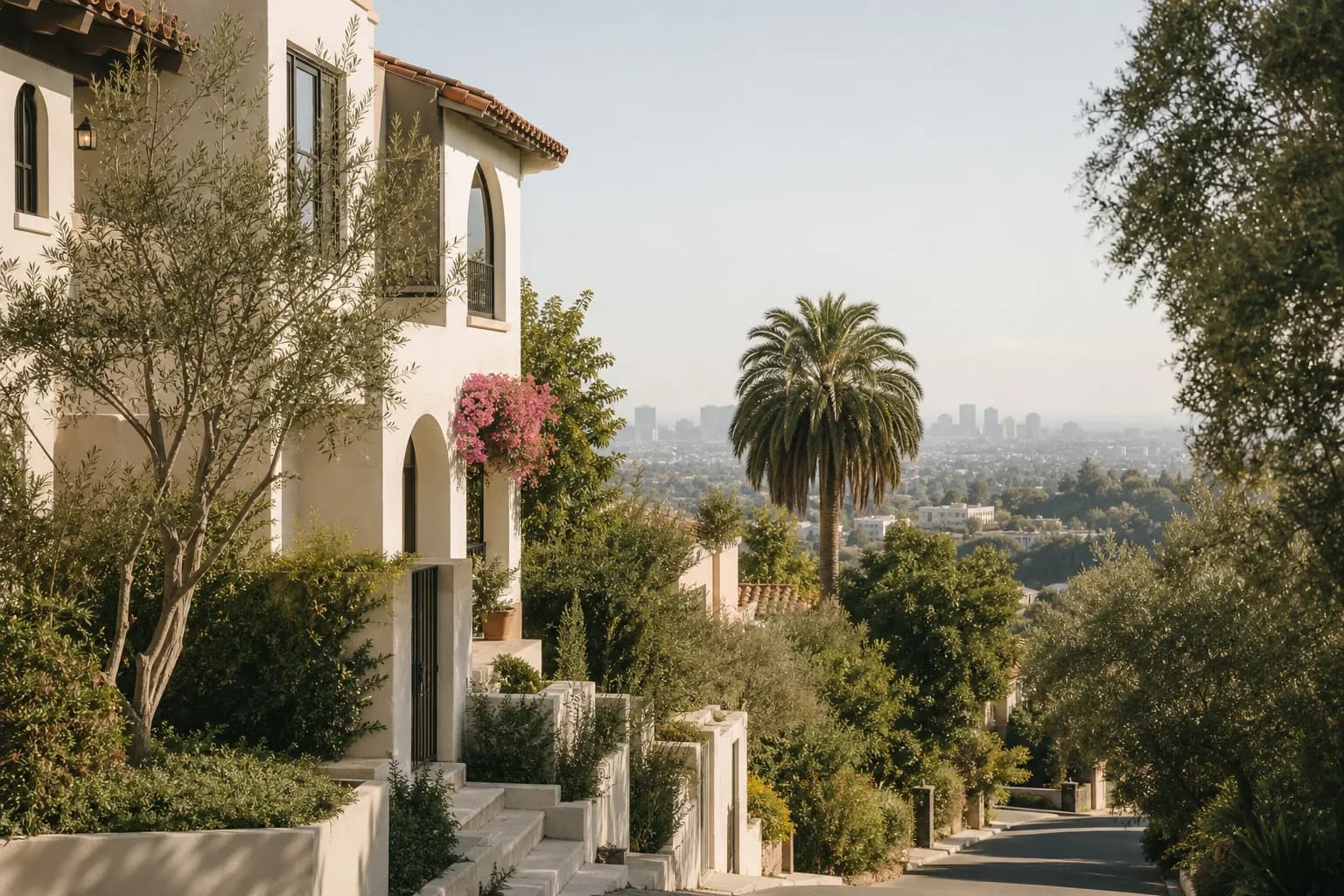 A sunlit Los Angeles neighborhood within Qinti's service area
