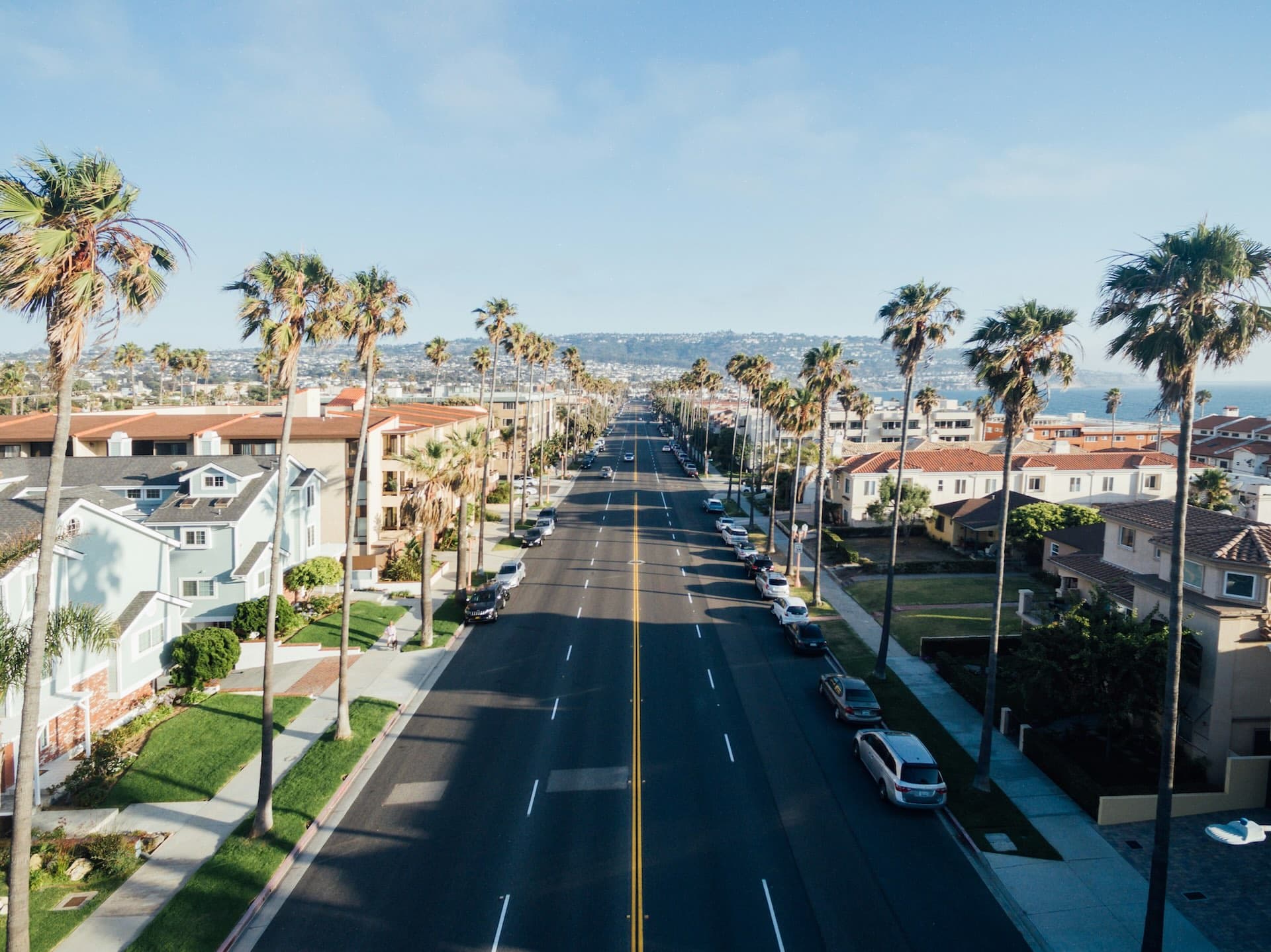 A sunlit residential street in the South Bay of Los Angeles